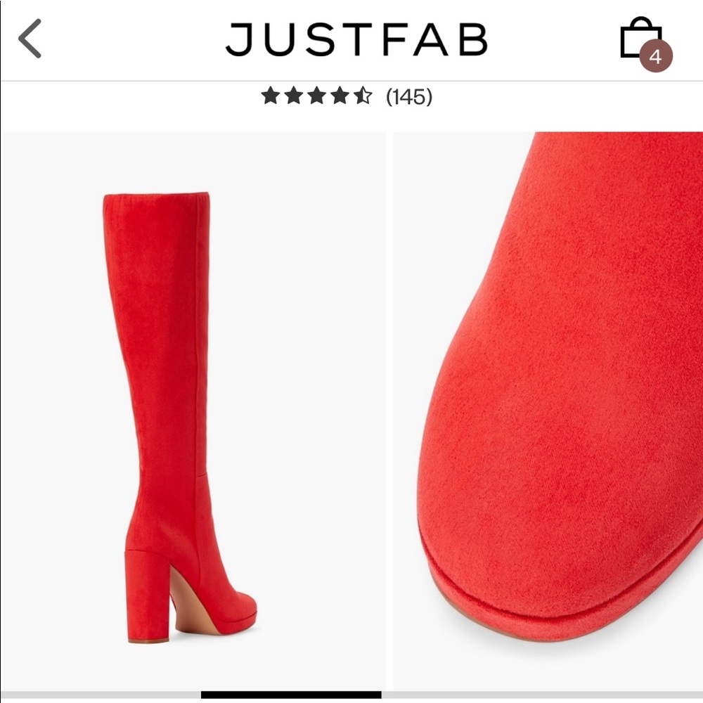 Red knee high boots